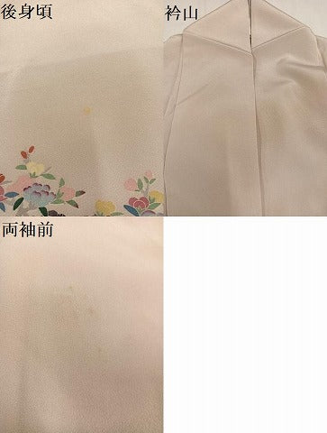 平和屋着物●豪華色留袖　胴抜き仕立て　友禅　作家物　草花文　正絹　逸品　AABA1313ph