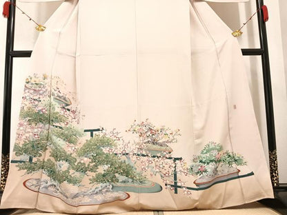 平和屋着物●豪華色留袖　胴抜き仕立て　友禅　作家物　草花文　正絹　逸品　AABA1313ph