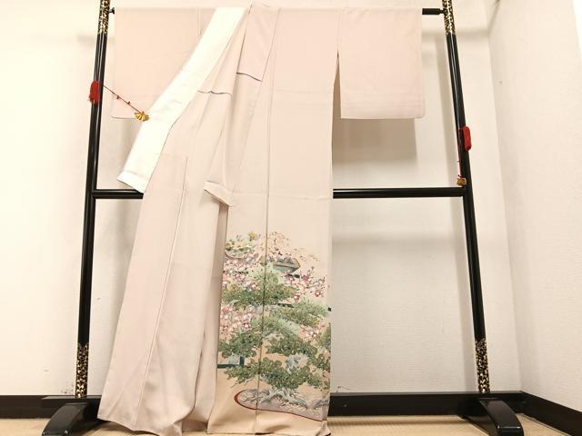 平和屋着物●豪華色留袖　胴抜き仕立て　友禅　作家物　草花文　正絹　逸品　AABA1313ph