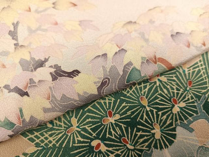 平和屋着物●豪華色留袖　胴抜き仕立て　友禅　作家物　草花文　正絹　逸品　AABA1313ph