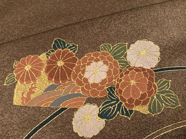平和屋着物●訪問着 草花文 暈し染め 金彩 正絹 逸品 AABA1319ph