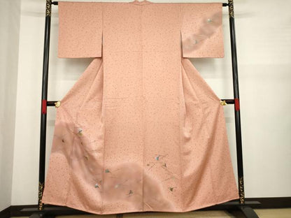 平和屋着物●訪問着 刺繍 吹き寄せ文 暈し染め 金銀彩 正絹 逸品 AABA1322ck