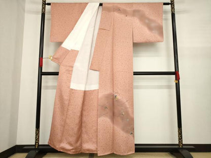 平和屋着物●訪問着 刺繍 吹き寄せ文 暈し染め 金銀彩 正絹 逸品 AABA1322ck