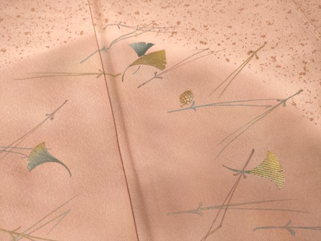 平和屋着物●訪問着 刺繍 吹き寄せ文 暈し染め 金銀彩 正絹 逸品 AABA1322ck