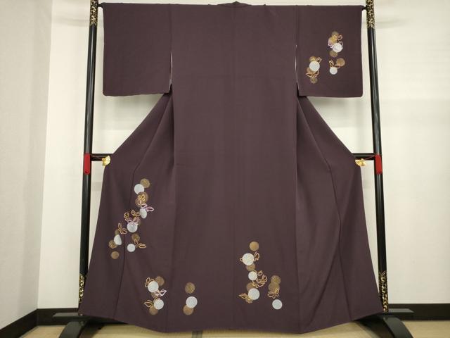 平和屋着物●訪問着 刺繍 舞蝶文 正絹 逸品 AABA1337ck