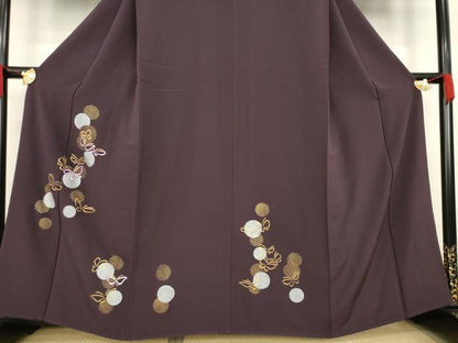 平和屋着物●訪問着 刺繍 舞蝶文 正絹 逸品 AABA1337ck