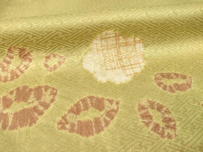 平和屋着物●訪問着 絞り 刺繍 花籬文 金彩 正絹 逸品 AABA1342ck