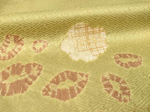 平和屋着物●訪問着 絞り 刺繍 花籬文 金彩 正絹 逸品 AABA1342ck