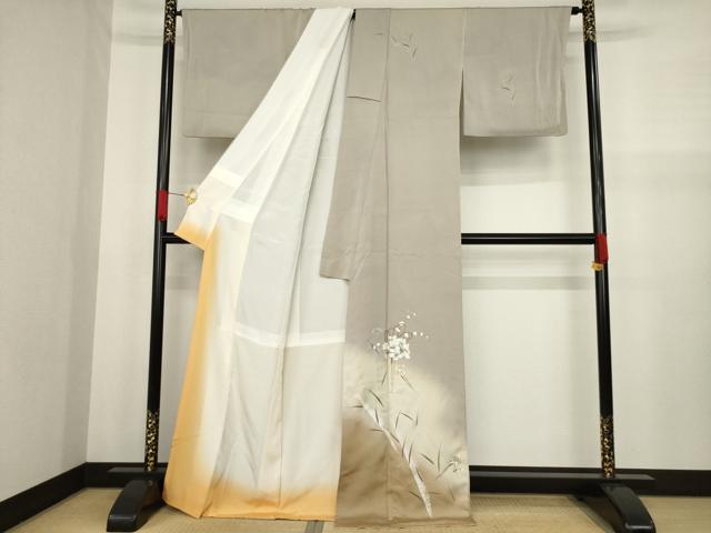 平和屋着物●訪問着 花簪文 暈し染め 金彩 正絹 逸品 AABA1347ck