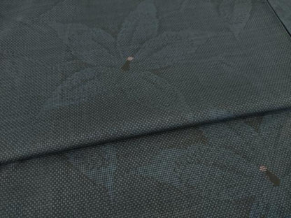 平和屋着物●本場大島紬 カタス7マルキ 花尽くし 黒地 正絹 逸品 AABA1351ck