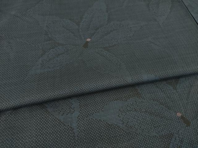 平和屋着物●本場大島紬 カタス7マルキ 花尽くし 黒地 正絹 逸品 AABA1351ck