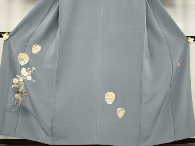 平和屋着物●十日町友禅作家 阿部佳雪 訪問着 草花文 金彩 さが美扱い 正絹 逸品 AABA1355ck
