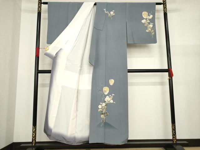 平和屋着物○十日町友禅作家 阿部佳雪 訪問着 草花文 金彩 さが美