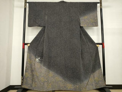 平和屋着物●訪問着 刺繍 草花文 正絹 逸品 AABA1358ck