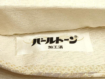 平和屋着物▼六通柄袋帯　枯山水　風景文　金糸　銀通し地　正絹　逸品　AABA1432wj