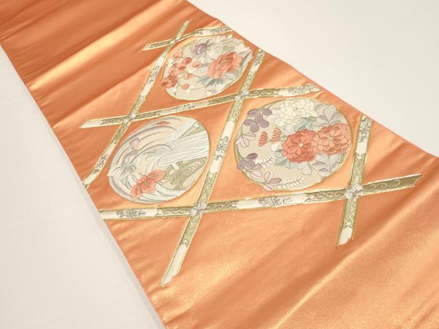 平和屋着物▼総刺繍 袋帯 草花丸文 金銀糸 正絹 逸品 AABA1446wj
