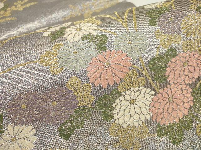 平和屋着物▼六通柄袋帯　琳派絵図　道長流水文　金銀糸　正絹　逸品　AABA1673wj