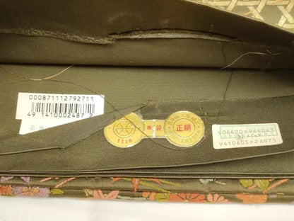 平和屋着物▼西陣 六通柄袋帯 横段花文 金糸 証紙付き 正絹 逸品 AABA1869wj