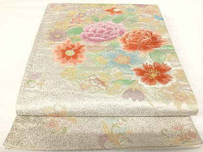 平和屋着物◎六通柄袋帯　丸紋佐賀良　金糸　正絹　逸品　AABA1964yx