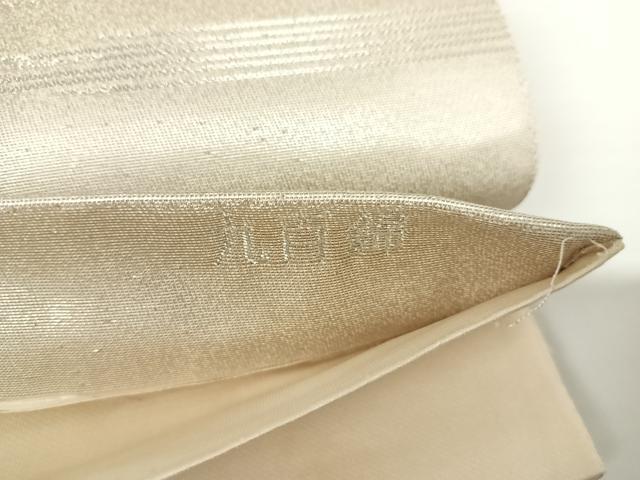 平和屋着物◎六通柄袋帯　唐織　九百錦　御所車花文　プラチナ摺箔二重織　銀糸　正絹　逸品　AABA2000yx