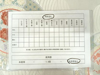平和屋着物◎六通柄袋帯　唐織　花鳥文　金銀糸　正絹　逸品　AABA2001yx
