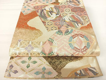 平和屋着物◎九百佐賀錦　六通柄袋帯　慶長　金銀糸　正絹　逸品　AABA2006yx