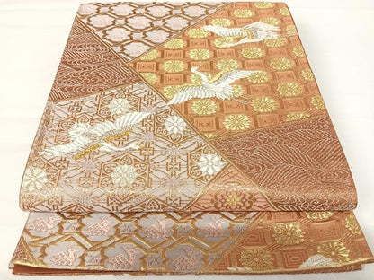 平和屋着物◎六通柄袋帯　唐織　煌玉　金銀糸　正絹　逸品　AABA2009yx