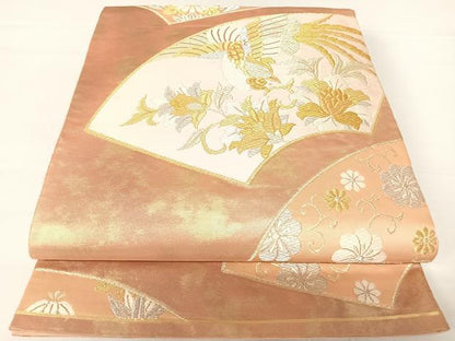 平和屋着物◎六通柄袋帯　鳳凰更紗花文　金銀糸　正絹　逸品　AABA2019yx