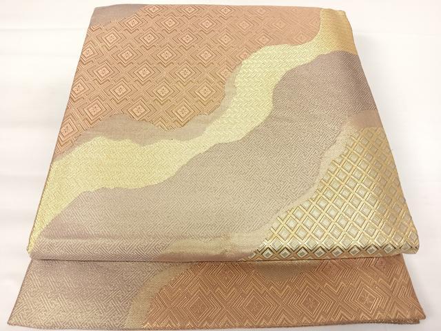 平和屋着物◎佐賀錦　六通柄袋帯　道長吉祥文　金糸　正絹　逸品　AABA2039yx