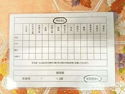 平和屋着物◎六通柄袋帯　唐織　亀甲能調花丸文　金糸　正絹　逸品　AABA2052yx