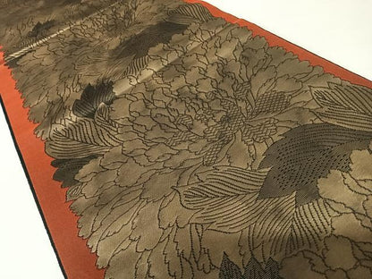 平和屋着物◎六通柄袋帯　草花文　正絹　逸品　AABA2053yx
