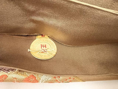 平和屋着物◎西陣　ヤマキ織物謹製　六通柄袋帯　唐織　地紙花文　金糸　正絹　逸品　AABA2112yx