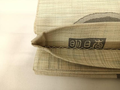 平和屋着物◎六通柄袋帯　紬地　明日香　花鳥文　正絹　逸品　AABA2114yx