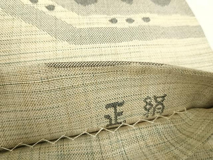 平和屋着物◎六通柄袋帯　紬地　明日香　花鳥文　正絹　逸品　AABA2114yx