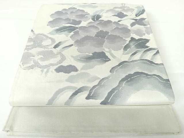 平和屋着物◎太鼓柄袋帯　草花文　正絹　逸品　AABA2145yx
