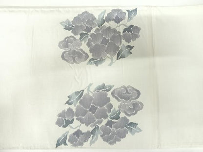 平和屋着物◎太鼓柄袋帯　草花文　正絹　逸品　AABA2145yx