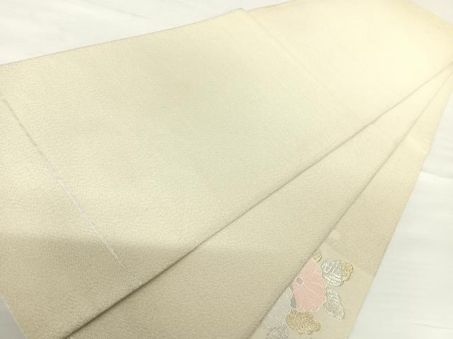 平和屋着物◎綴れ　太鼓柄袋帯　草花文　金銀糸　正絹　逸品　AABA2156yx