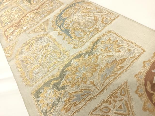 平和屋着物◎六通柄京袋帯　更紗花文　金銀糸　正絹　逸品　AABA2198yx