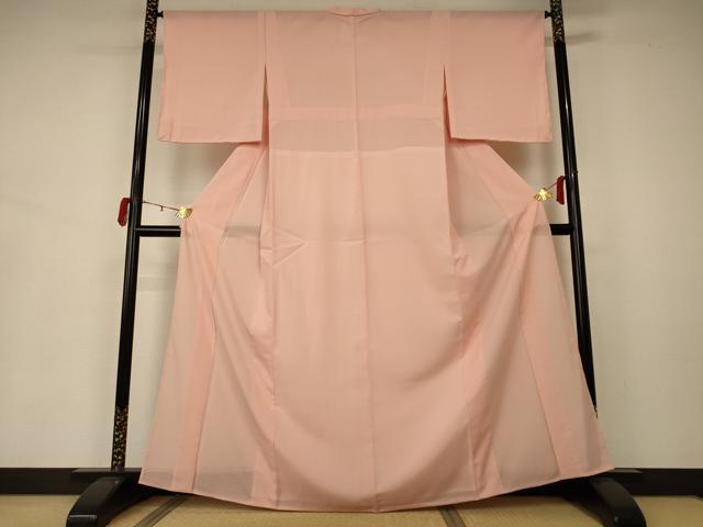 平和屋着物＊夏物 色無地 絽 赤香色 洗える着物 未使用 AABA2274jd