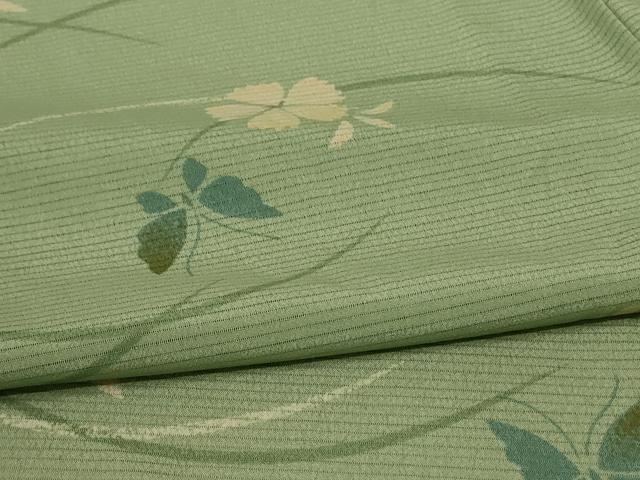 平和屋着物＊夏物 小紋 絽 花蝶文 洗える着物 AABA2276jd