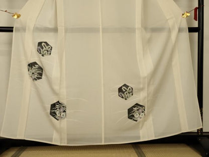 平和屋着物＊夏物 訪問着 絽 亀甲花文 正絹 逸品 AABA2277jd
