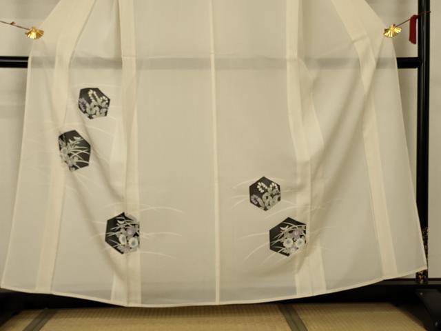 平和屋着物＊夏物 訪問着 絽 亀甲花文 正絹 逸品 AABA2277jd