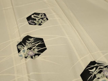 平和屋着物＊夏物 訪問着 絽 亀甲花文 正絹 逸品 AABA2277jd