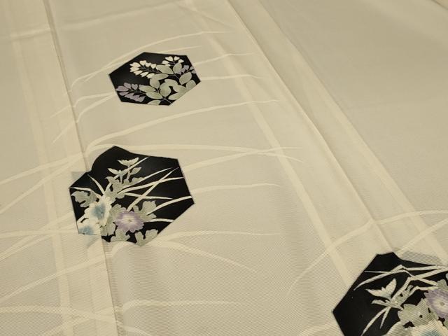 平和屋着物＊夏物 訪問着 絽 亀甲花文 正絹 逸品 AABA2277jd