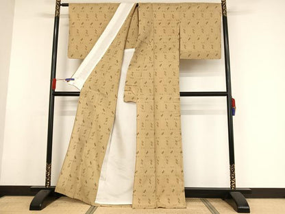 平和屋着物＊夏物　紗紬　琉球絣文様　正絹　逸品　AABA2483np