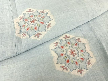 平和屋着物＊夏物 本場小千谷ちぢみ 亀甲花文 麻 逸品 AABA2484np