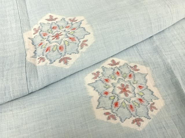平和屋着物＊夏物 本場小千谷ちぢみ 亀甲花文 麻 逸品 AABA2484np