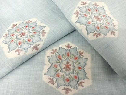 平和屋着物＊夏物 本場小千谷ちぢみ 亀甲花文 麻 逸品 AABA2484np