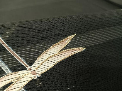 平和屋着物＊夏物 訪問着 絽 駒刺繍 流水 蜻蛉 とんぼ 黒地 金糸 正絹 逸品 AABA2485np