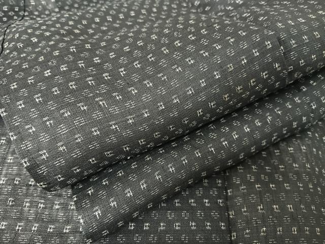 平和屋着物＊夏物 男性 上布 井桁絣 麻 逸品 AABA2486np